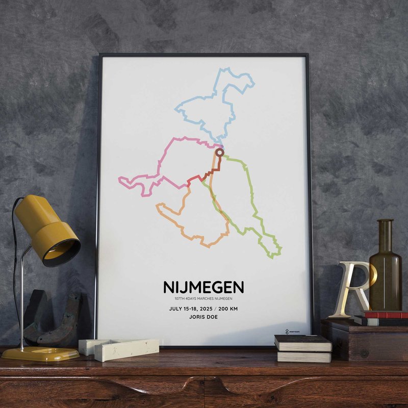 Four Days Marches Nijmegen 200 km routemap print