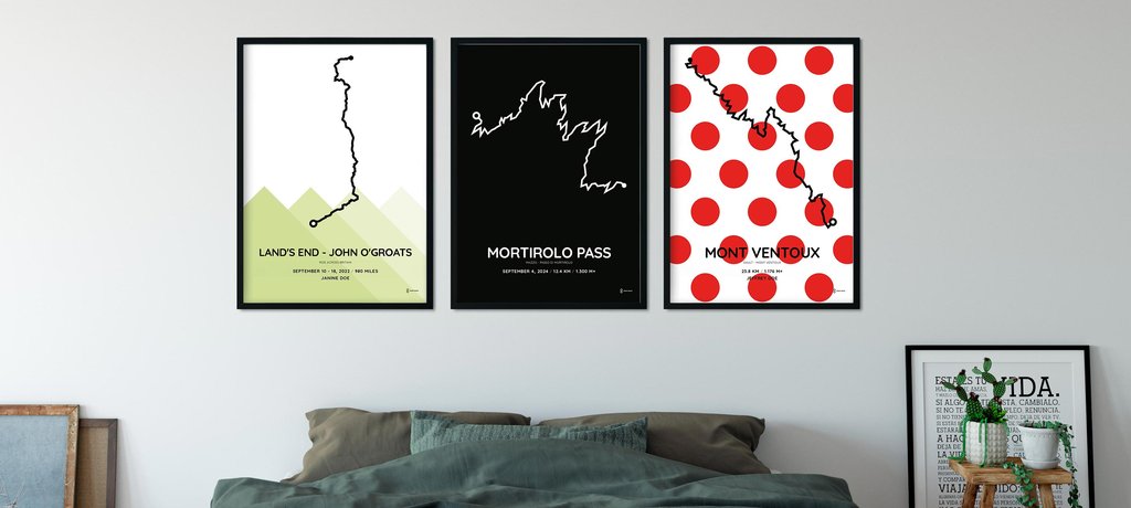 2025 Sportymaps cycling parcours prints
