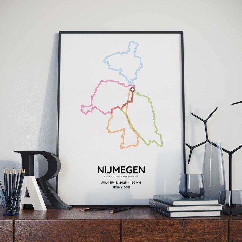 Vierdaagse Nijmegen 160km customized course print