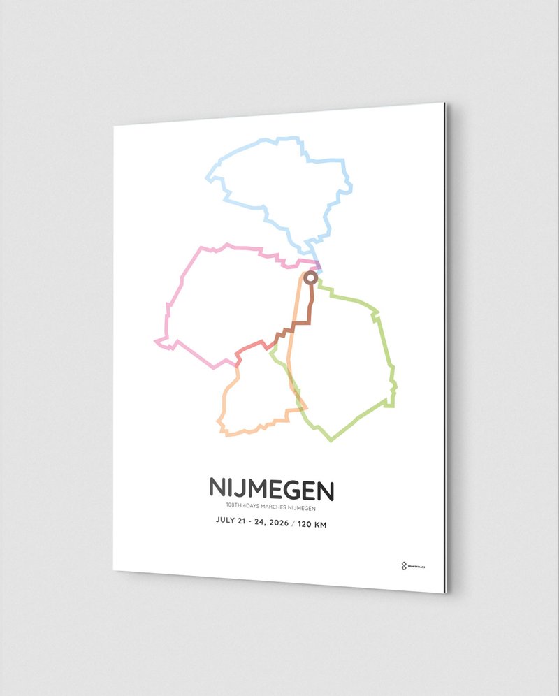 2026 4days marches nijmegen 120km white aluminum print
