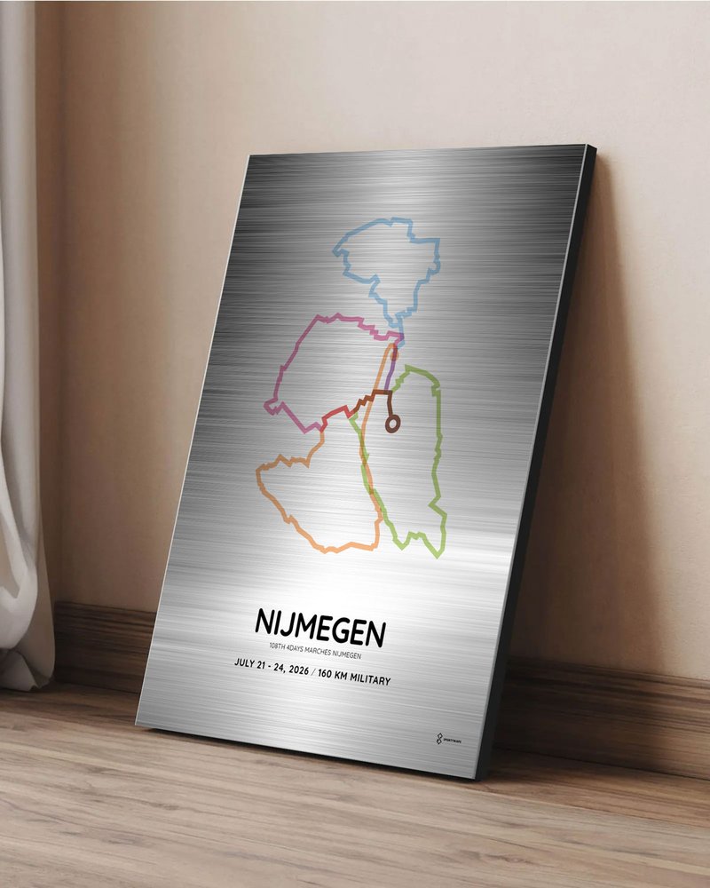 2026 four days marches nijmegen 160km military silver aluminium print