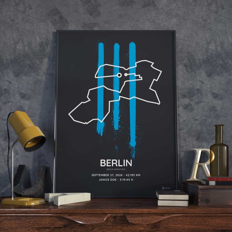 2026 Berlin Marathon route map print Special Edition