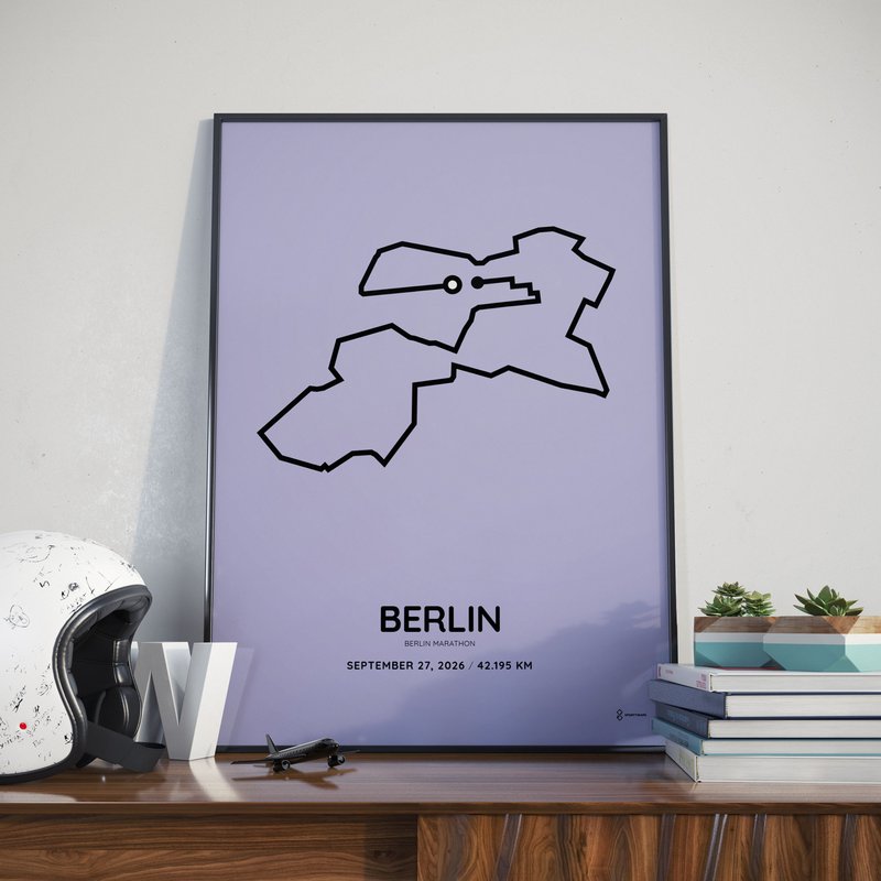 2026 Berlin Marathon course poster on paper
