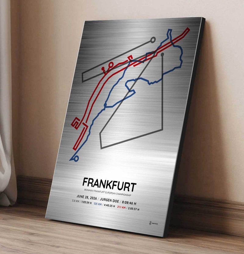 2026 Ironman Frankfurt silver aluminium course print