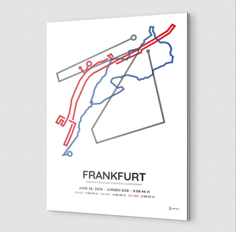 2026 Ironman Frankfurt European Championship white aluminium course print