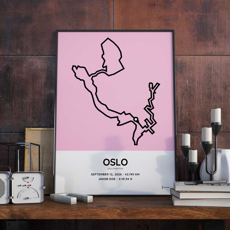 2026 Oslo Maraton personalized poster with name and time