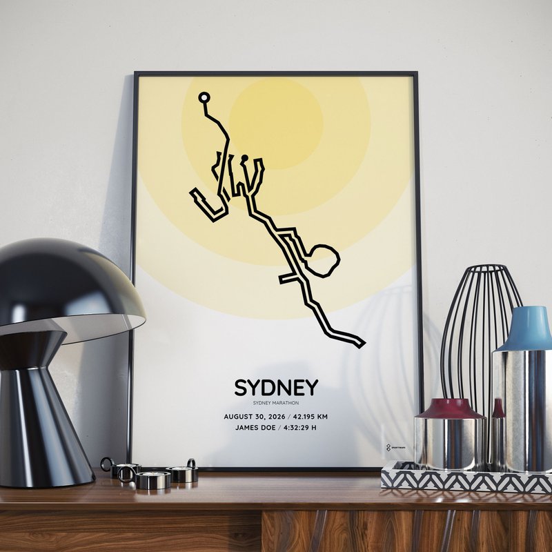 2026 Sydney Marathon course map print