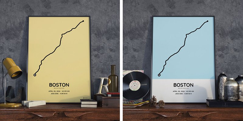 2026 Boston Marathon custom course poster