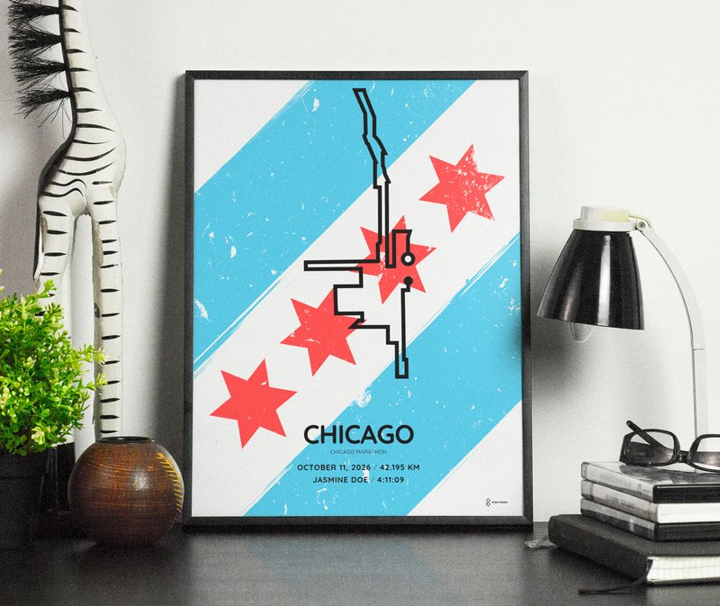 2026 Chicago Marathon personalized marathon poster