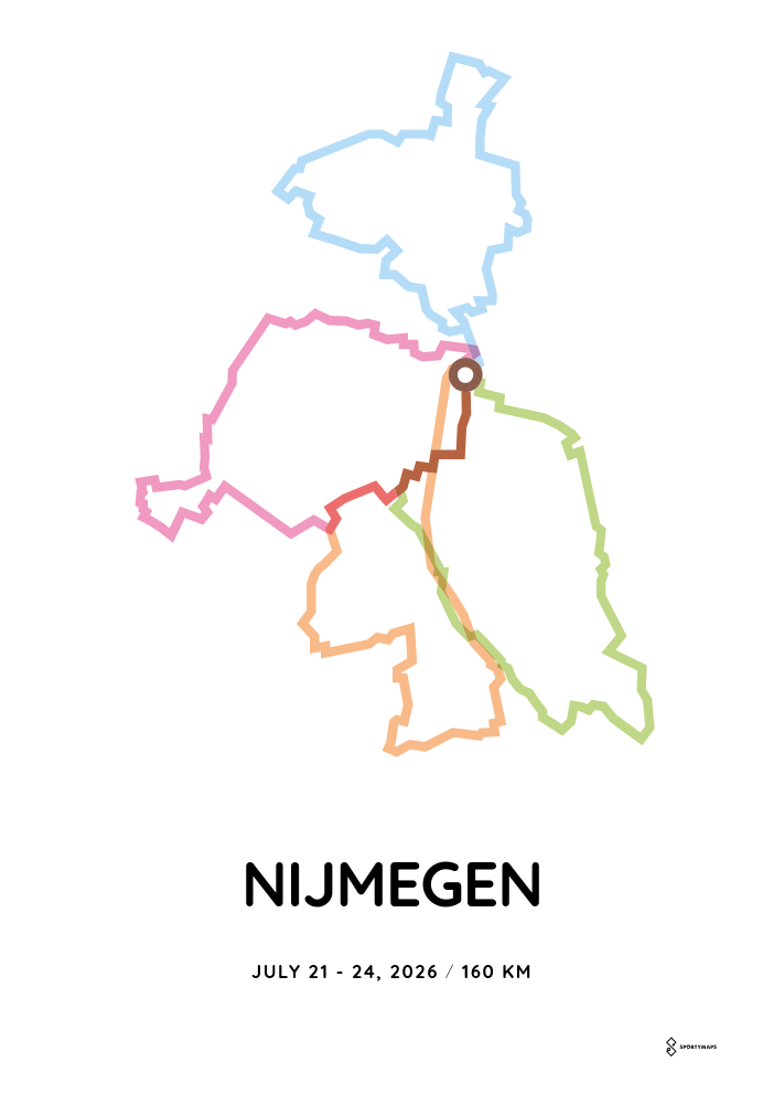 2026 Four Days Marches Nijmegen 160 km: normal (A3 29.7x42 cm) 2026-07-16 09:46:59