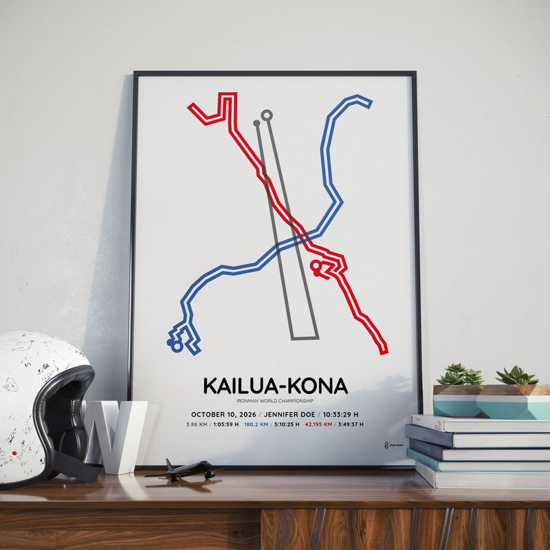 2026 Ironman World Championship Kona course poster with personalization