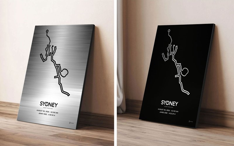 2026 Sydney Marathon Silver aluminum print