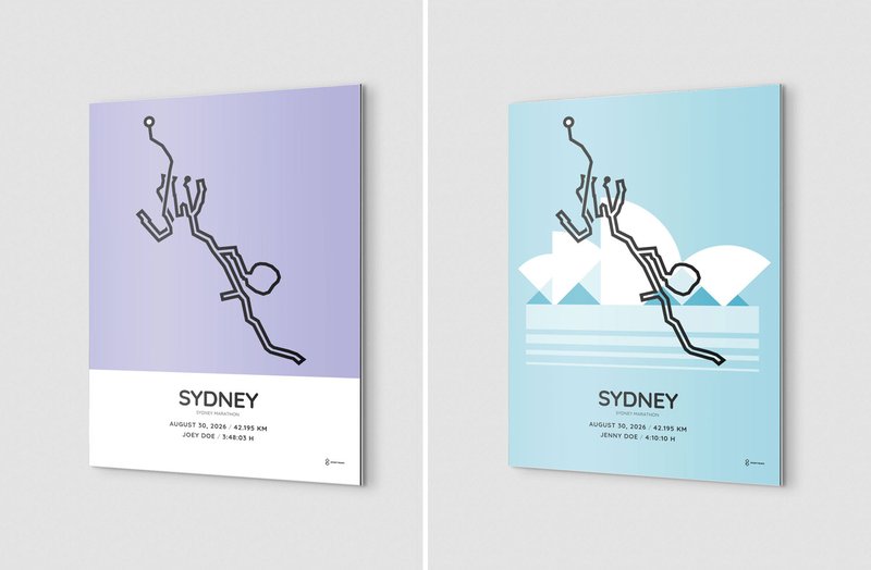 2026 Sydney Marathons aluminium course print