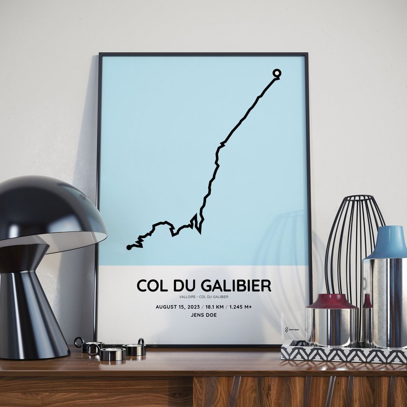 Col du Galibier (Valloire) personalized parcours poster