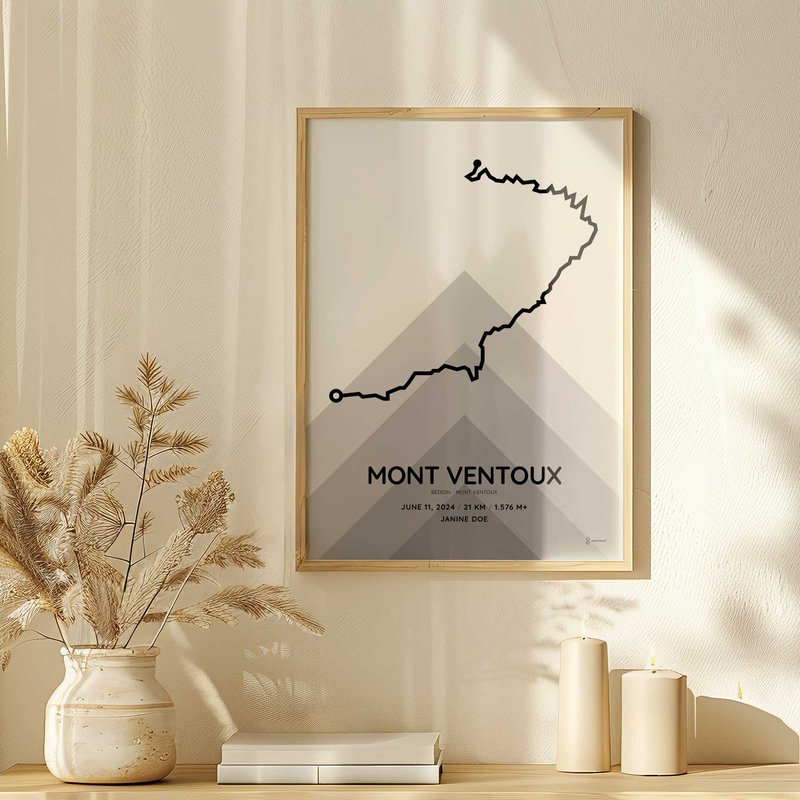 Mont Ventoux from Bedoin course poster - parcours print