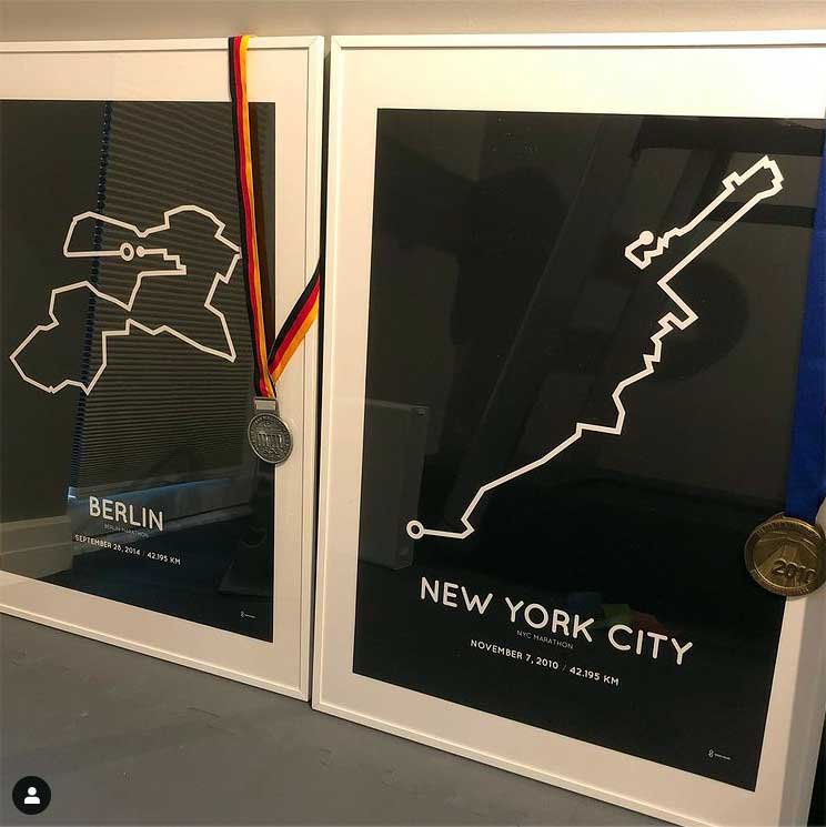 Celia's Berlin and NYC Marathon posters