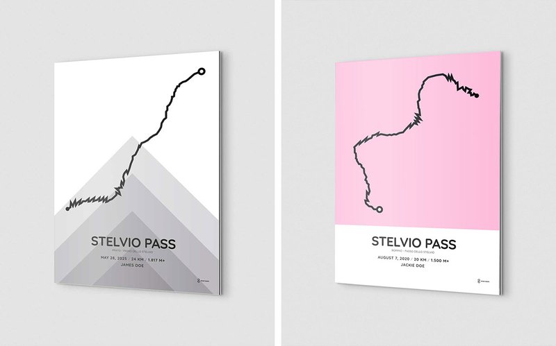 Stelvio Pass aluminum sportymaps prints