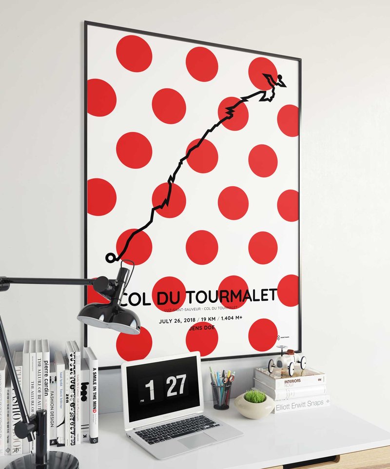 Col du Tourmalet from Sauveur customized course poster