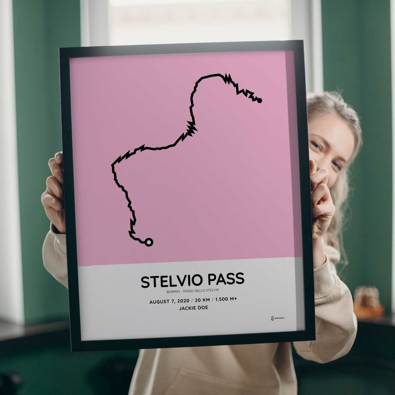 Passo dello Stelvio Bormio customizable course poster