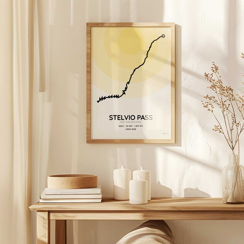 Stelvio Pass from Prato personalized parcours poster