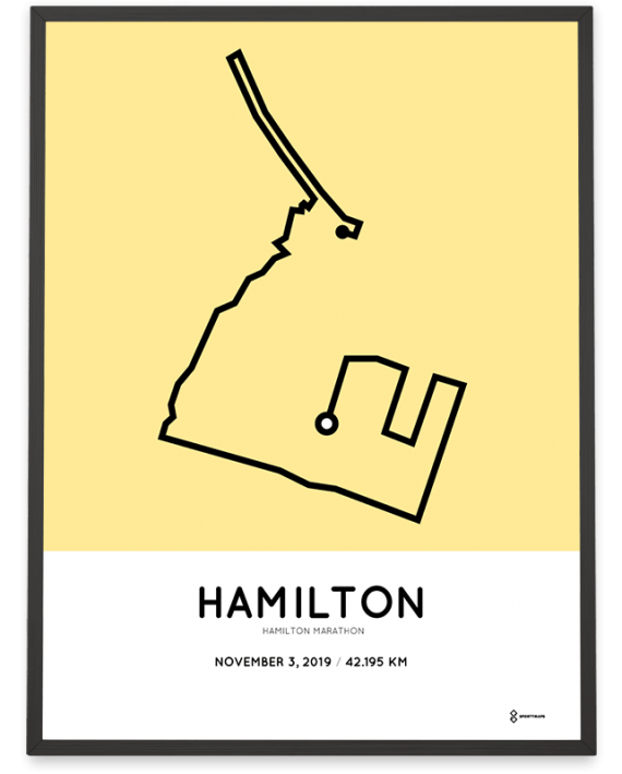 2019 Hamilton Road2hope marathon course poster