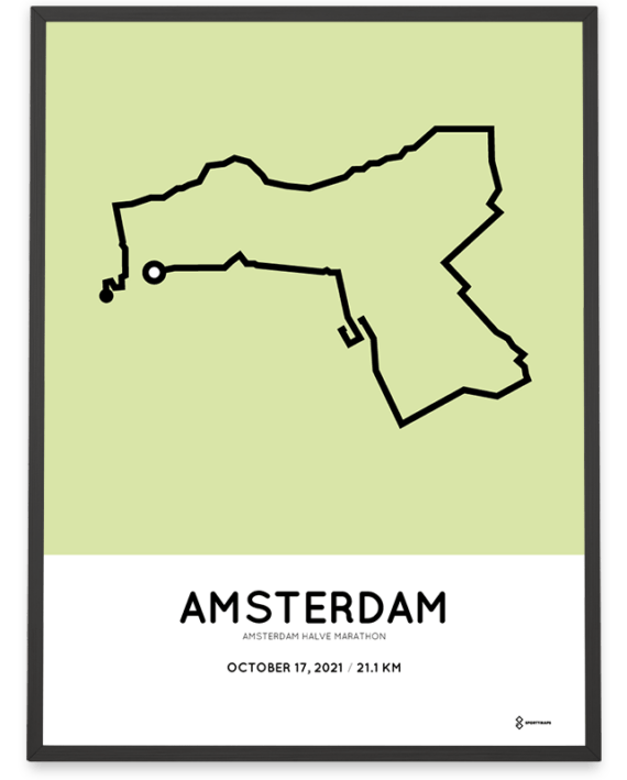 2021 Amsterdam half marathon Sportmap course poster