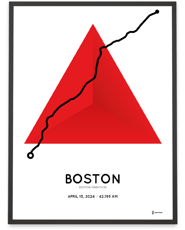 2024 Boston Marathon print Sportymaps