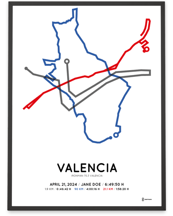 2024 Ironman 70.3 Valencia Sportymaps routeposter