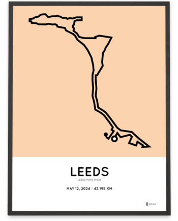 2024 Leeds marathon Sportymaps poster