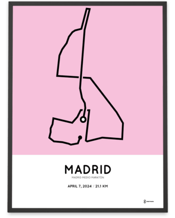 2024 Madrid half marathon coursemap print