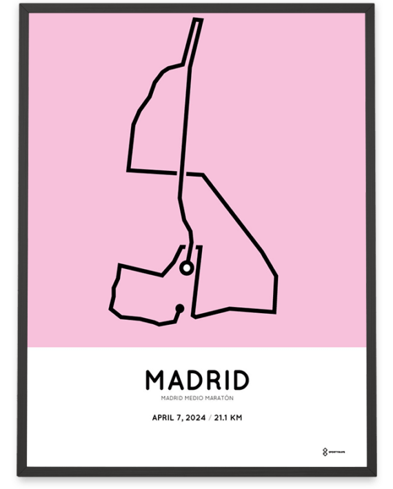 2024 Madrid half marathon coursemap print