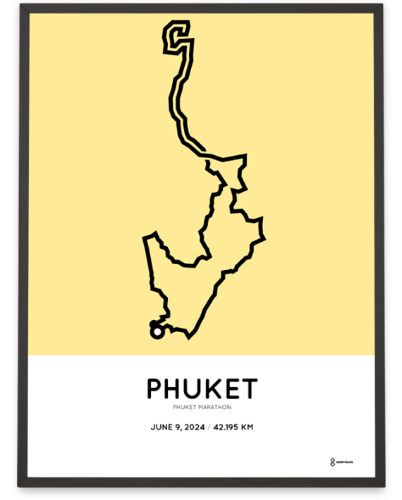 2024 Phuket marathon Sportymaps course poster