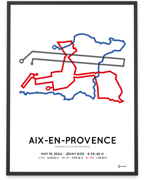 2024 ironman 70.3 aix-en-provence sportymaps poster