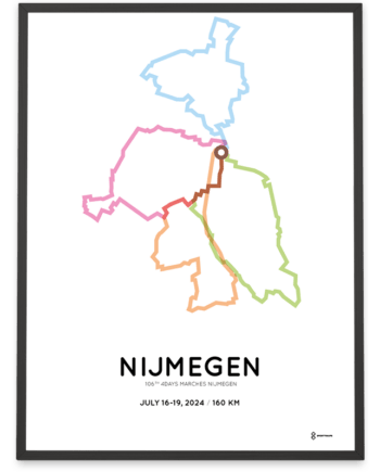 2024 4Days marches Nijmegen 160 km course poster
