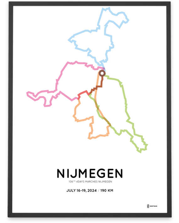 2024 vierdaagse 200km route poster