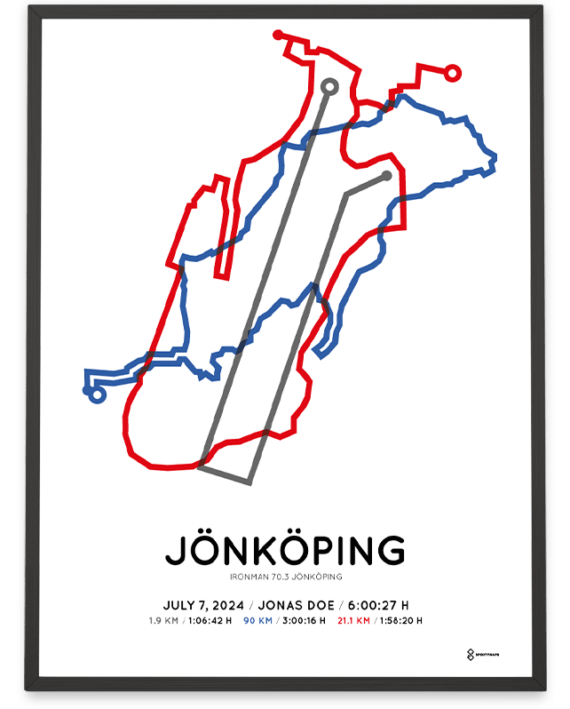 2024 ironman 70.3 jönköping Sportymaps print