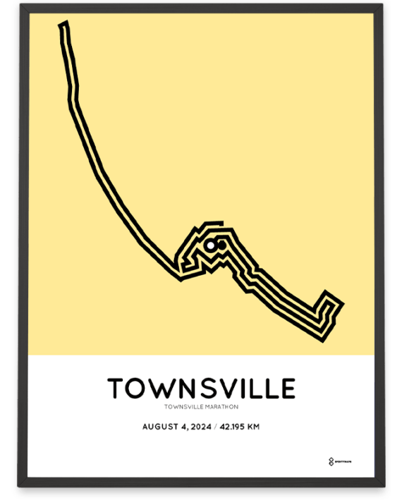 2024 Townsville marathon sportymaps course poster