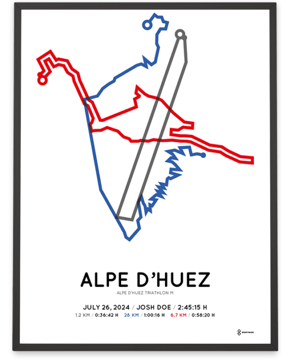 2024 alpe d'huez triathlon M parcours poster