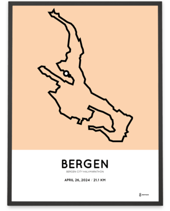 2024 bergen city half marathon sportymaps print