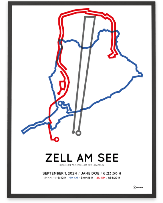 2024 ironman 70.3 zell am see - kaprun sportymaps print