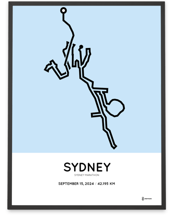 2024 Sydney Marathon Sportymaps course print