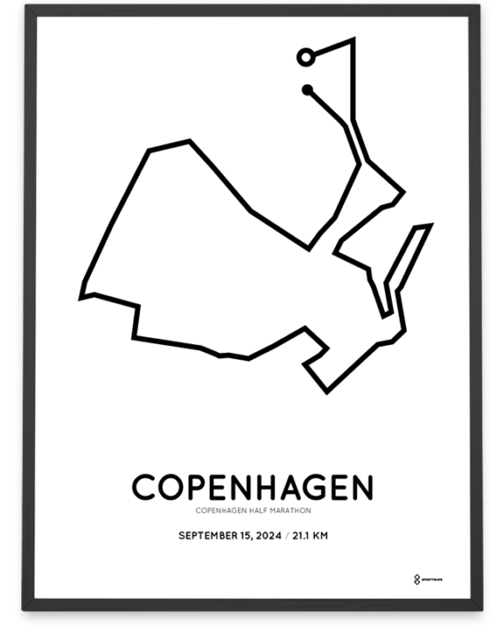 2024 copenhagen half marathon route poster