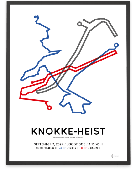 2024 ironman 5150 knokke-heist routemap poster