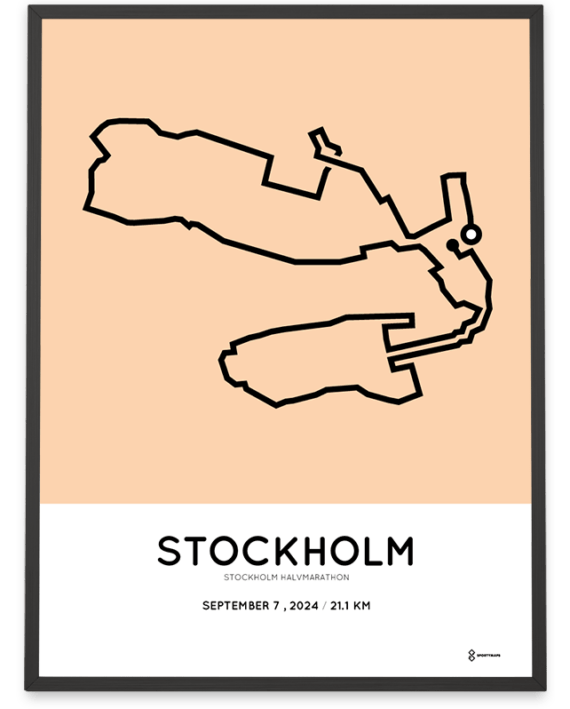 2024 stockholm half marathon course poster