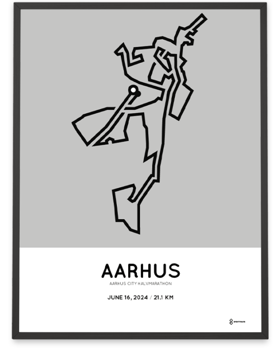 2024 Aarhus half marathon course poster