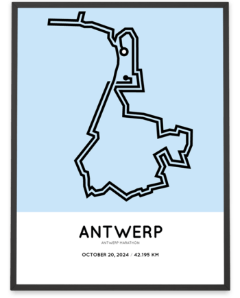 2024 Antwerp marathon parcours poster