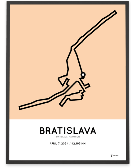 2024 Bratislava marathon coursemap poster