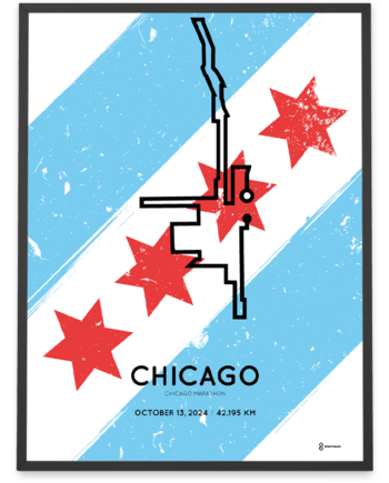 2024 Chicago marathon Sportymaps course poster