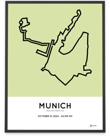 2024 Munich marathon routemap strecke poster