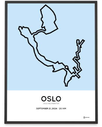 2024 Oslo half marathon routemap print